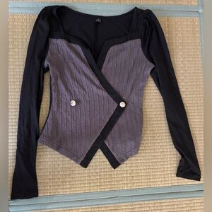 Black and Lavender Women's Top